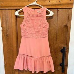 GB Girls Pink Ruffled Tiered Sundress Halter